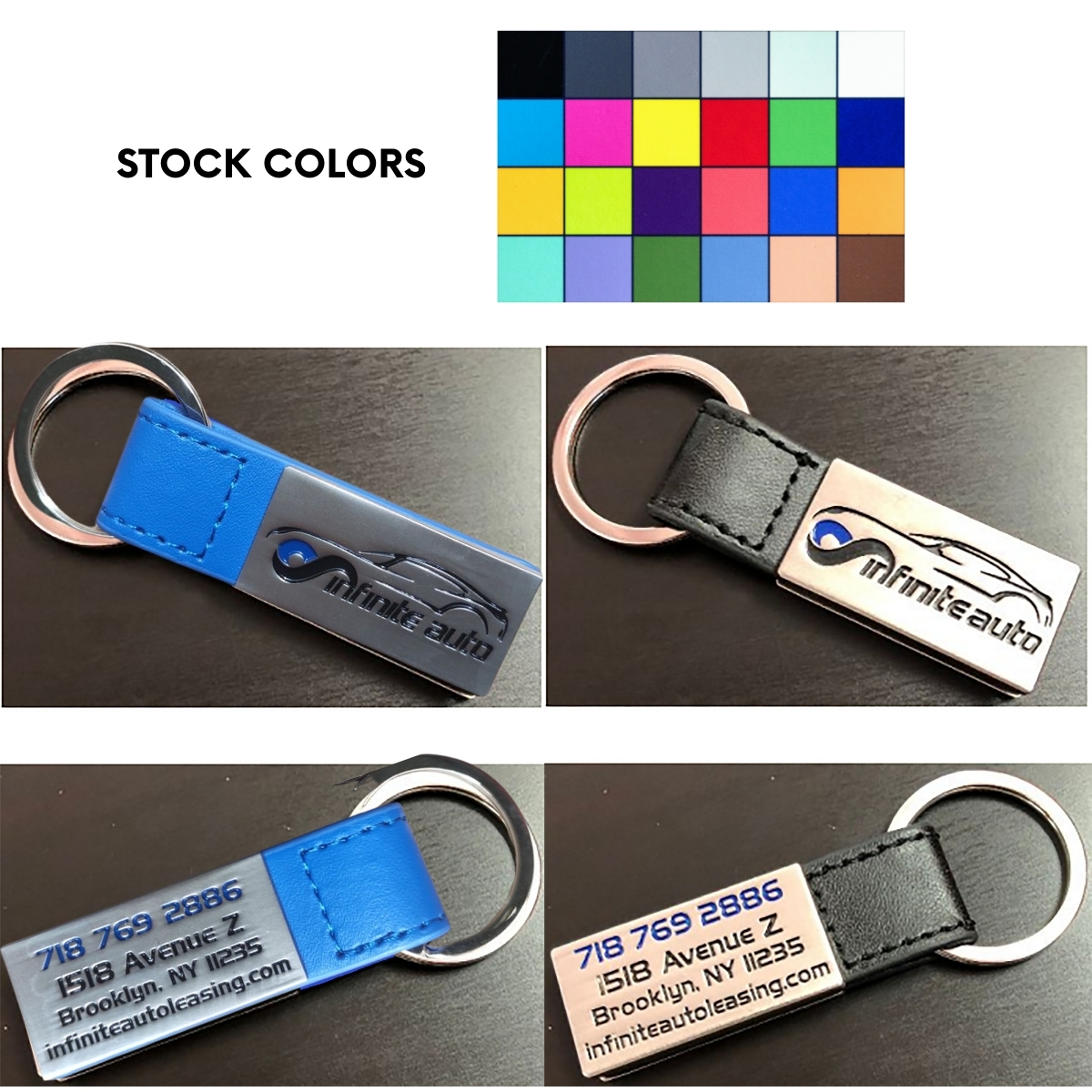 SleekPlate Leather & Metal Key Fob 2