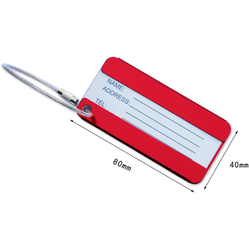 Metal Travel Luggage Tags Suitcase Card Holder w/Key Ring 3