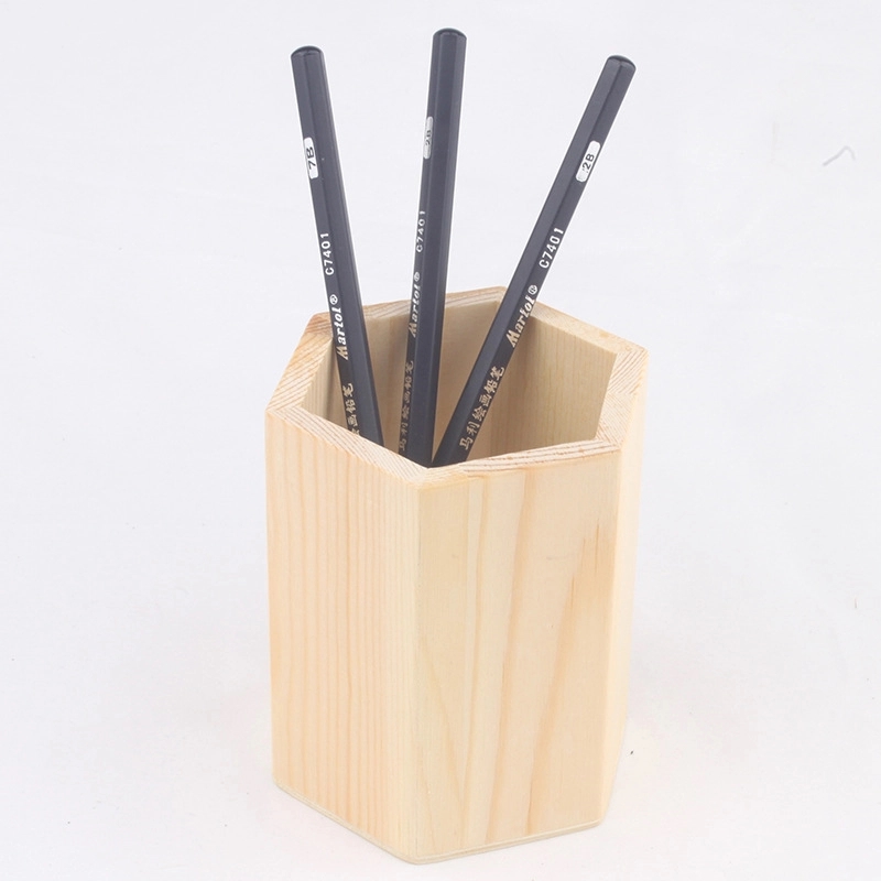 Pine Wood Desk Pen Pencil Holder 3