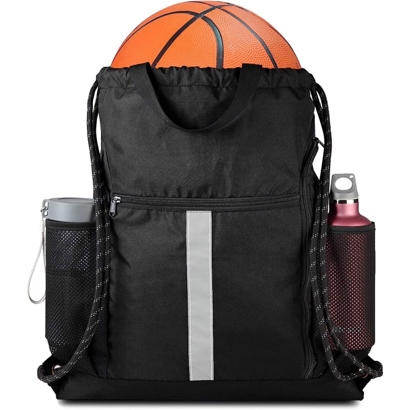 Drawstring Sports Backpack Bags With Bottle Holders 5