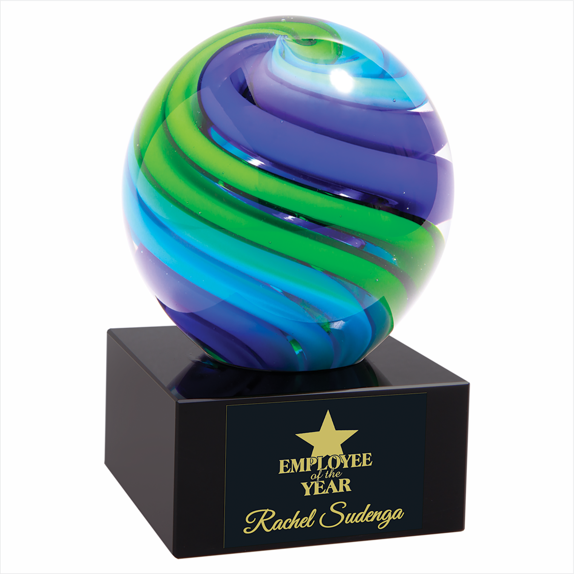 5" Two-Tone Blue & Green Sphere 5