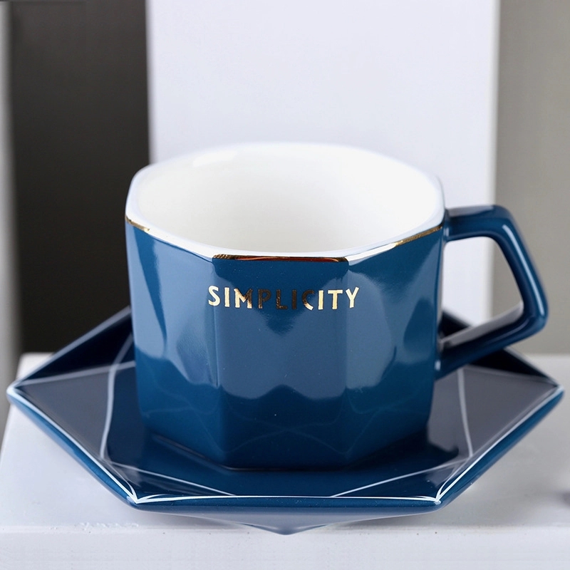 Custom 6 oz Ceramic Coffee Mug Saucer Set 7