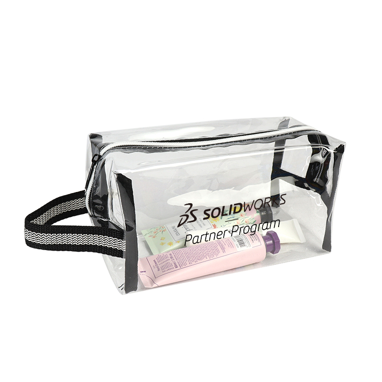 Clear Travel Carrying Striped Handle Bag 3