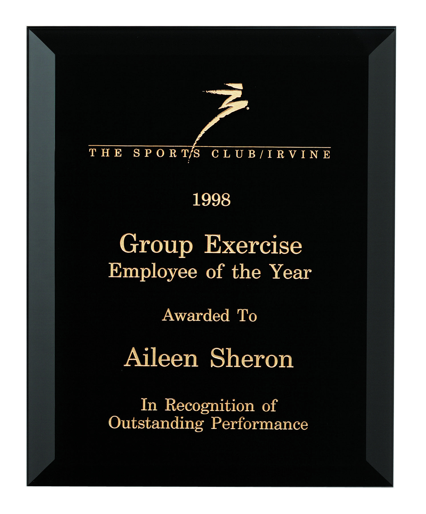 Beveled Black Glass Plaque (7"x9") 2