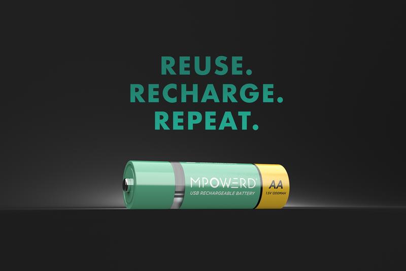 MPOWERD 4 Pack Rechargeable USB Batteries 45