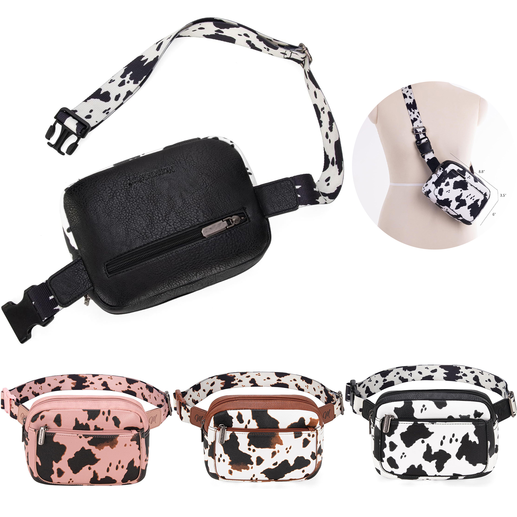 West Cow Print Fanny Pack 1