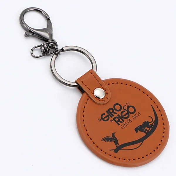 Round shaped Leather Keyring 2