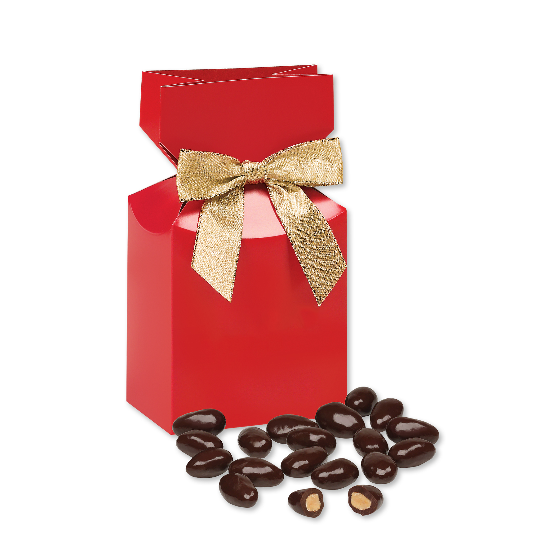 Dark Chocolate Covered Almonds in Red Premium Delights Gift Box 2
