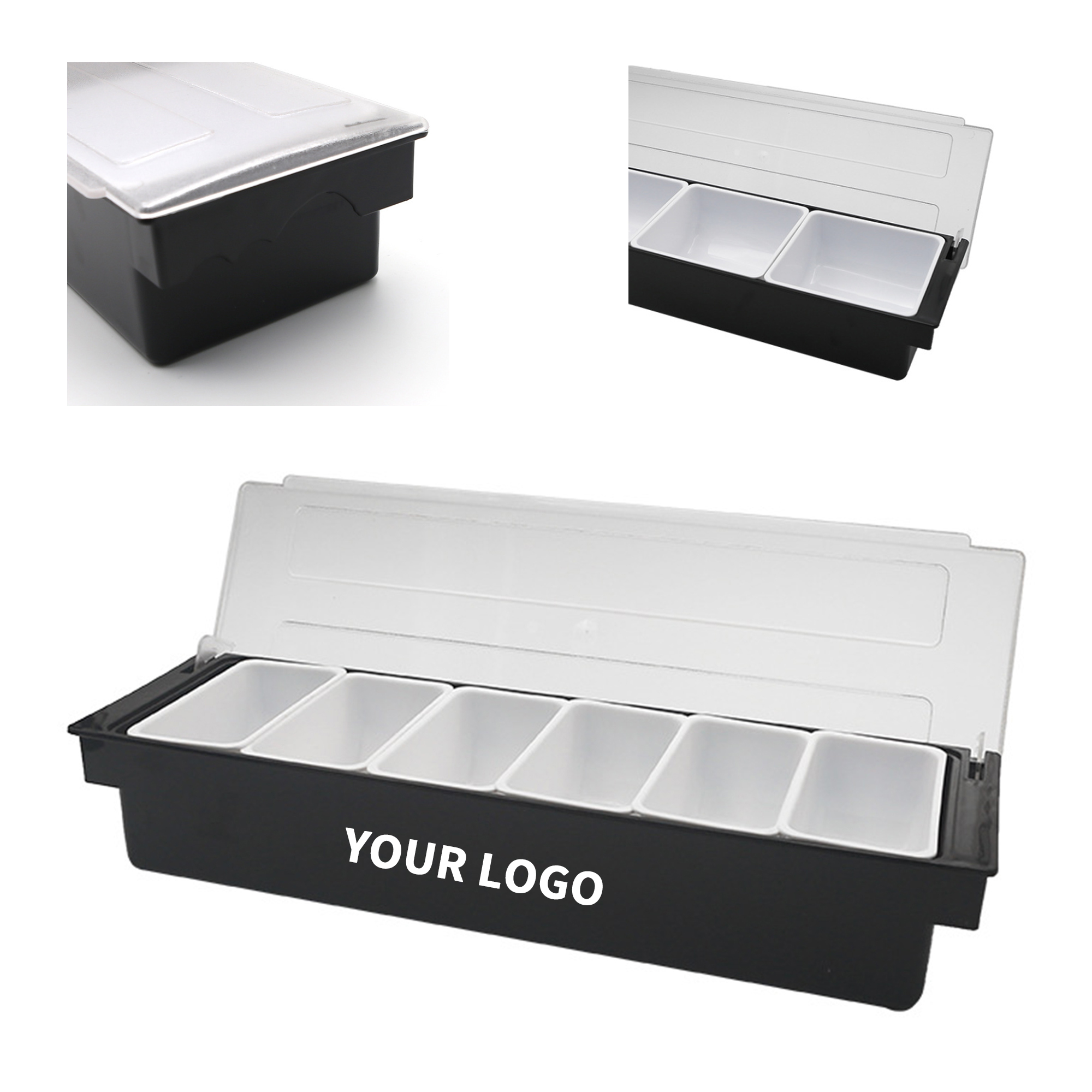 Six Compartment Salad Tray With Removable Inserts 19.6" 2