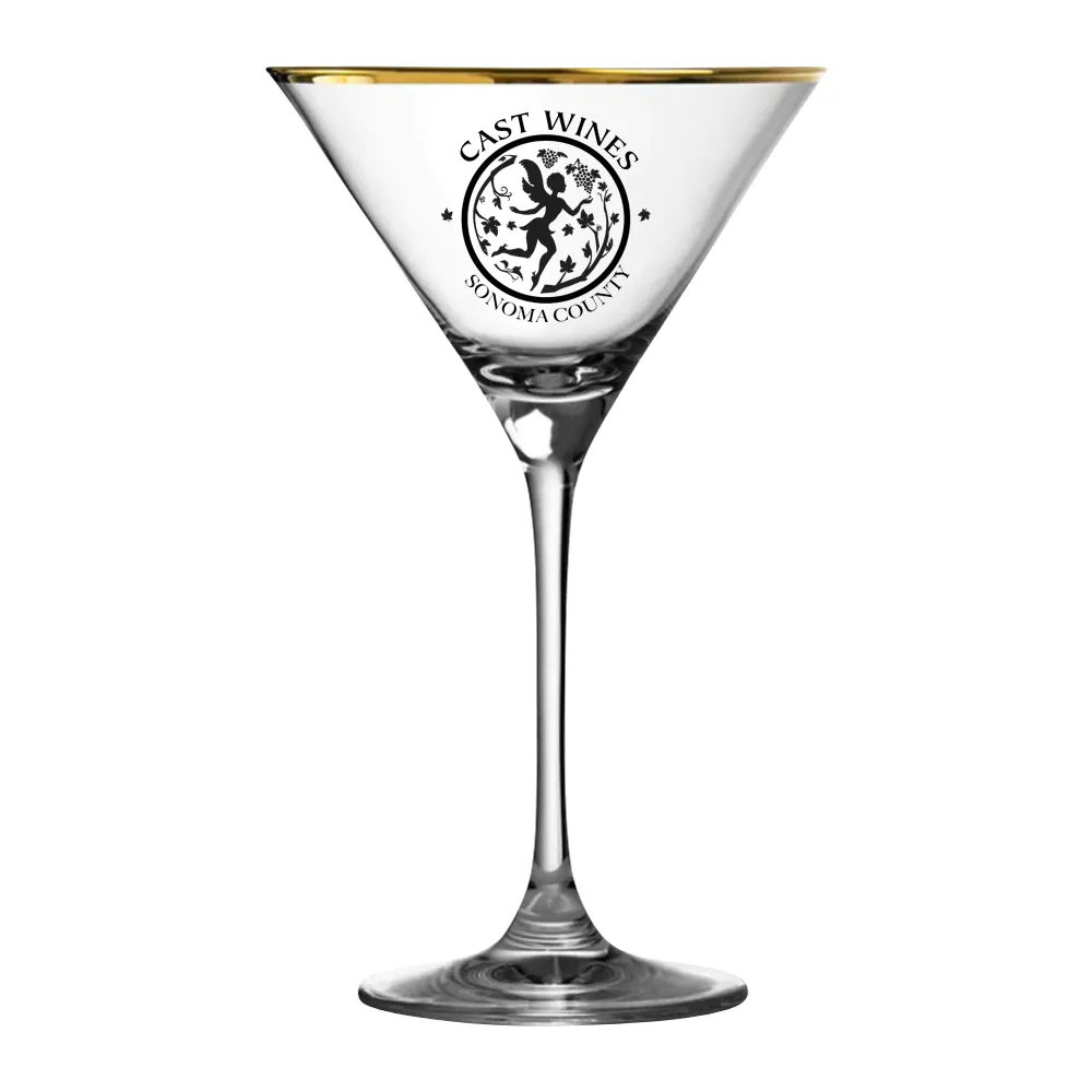8.25oz. Gold Rimmed Martini Glass 3