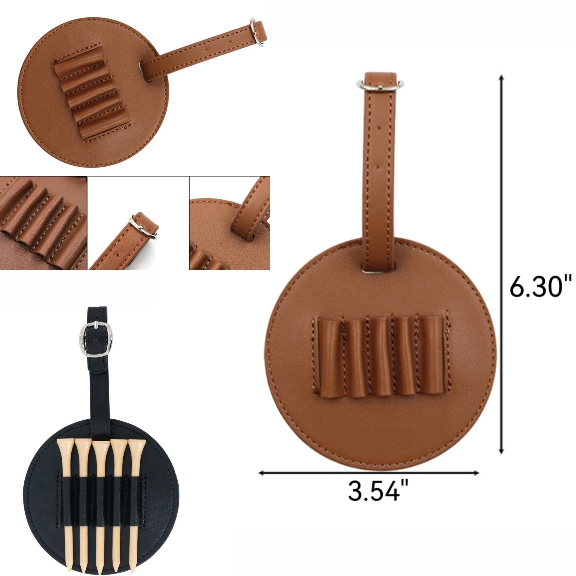 Leather Golf Tee Storage Pouch With Multiple Slots 3