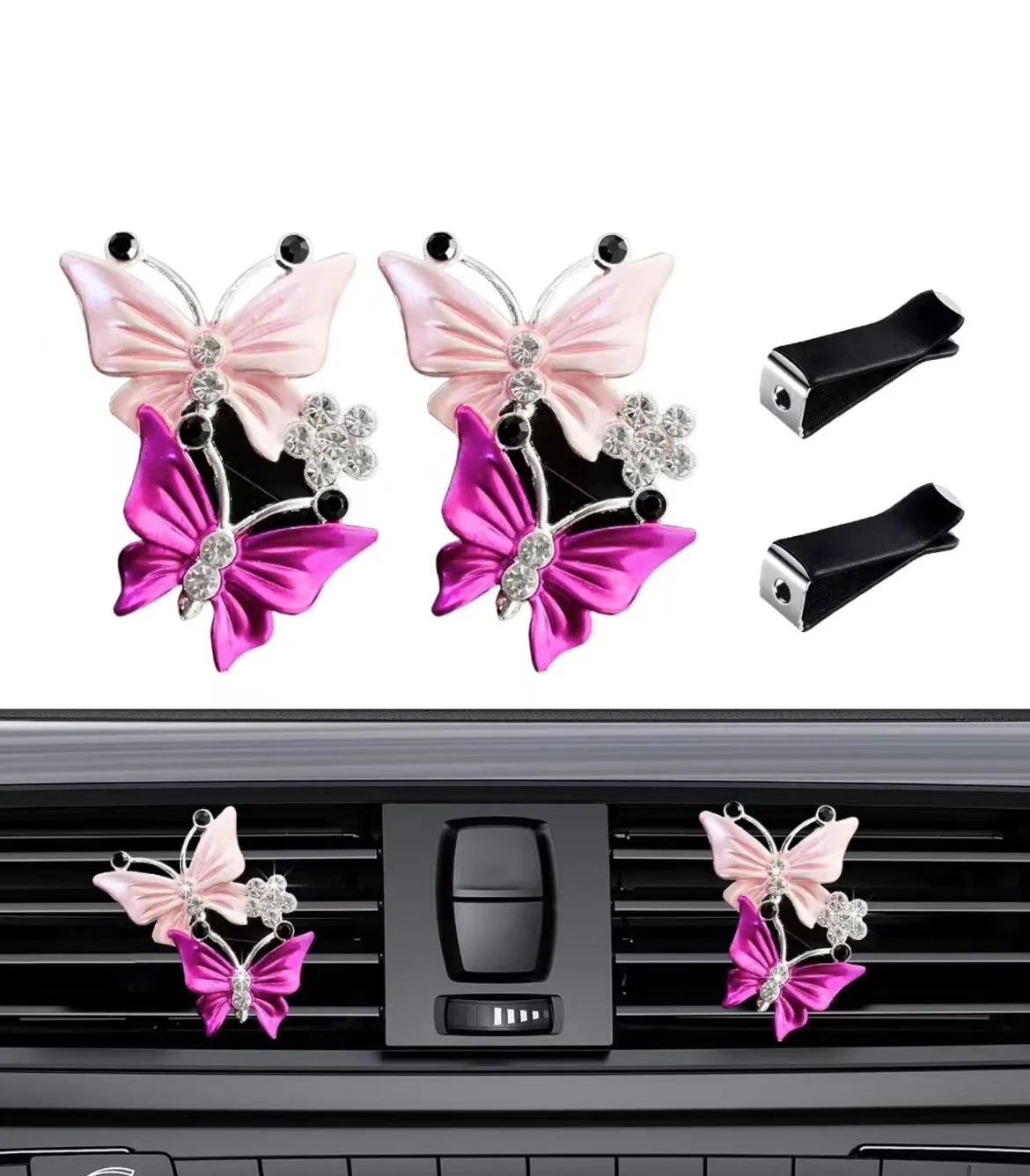Car Air Fresheners Vent Clips,Butterfly Freshener Perfume 2