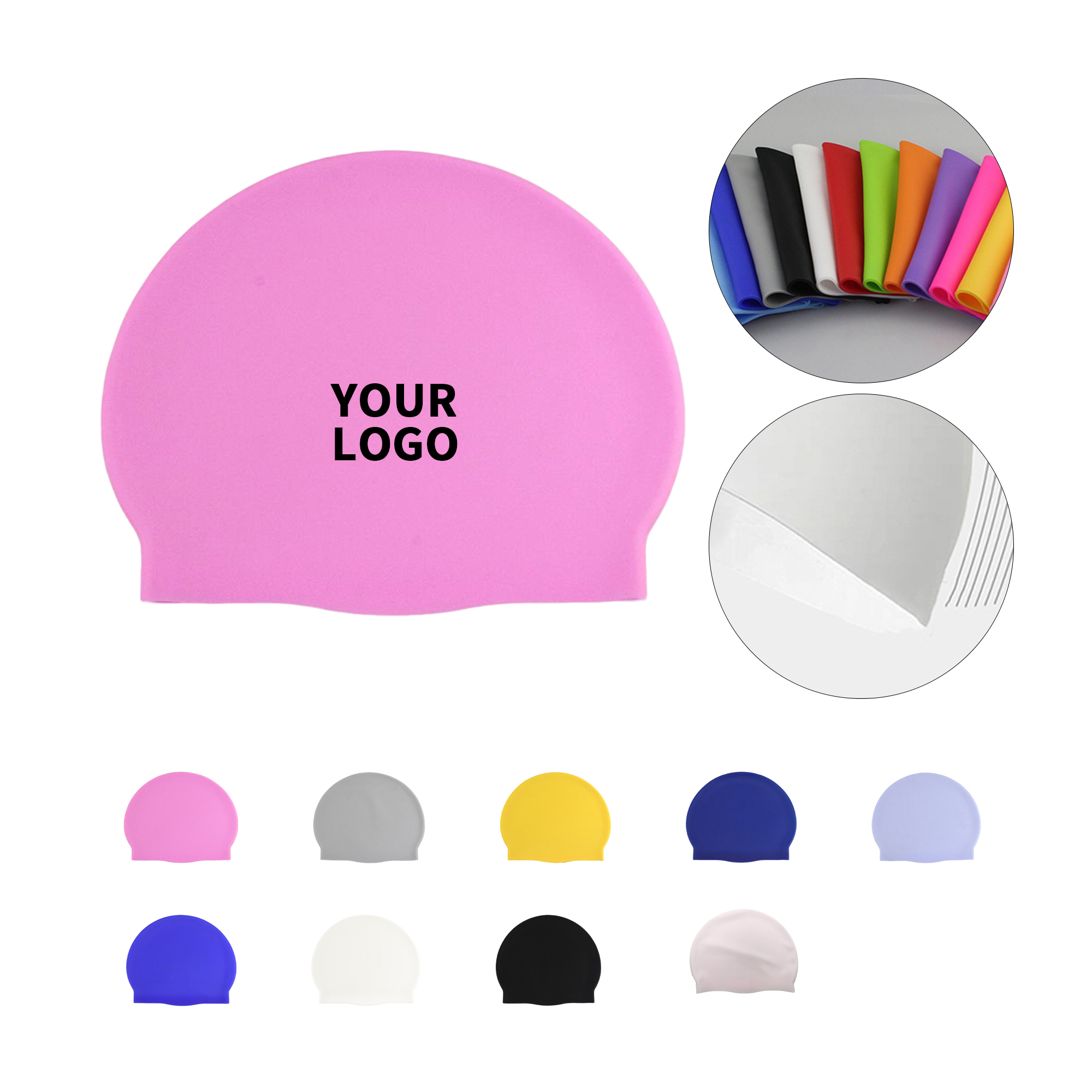 Silicone Swimming Cap Elastic Fit Non Slip Design 7