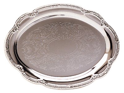 6 1/2" x 9 1/2" Oval Silver Plated Tray 2