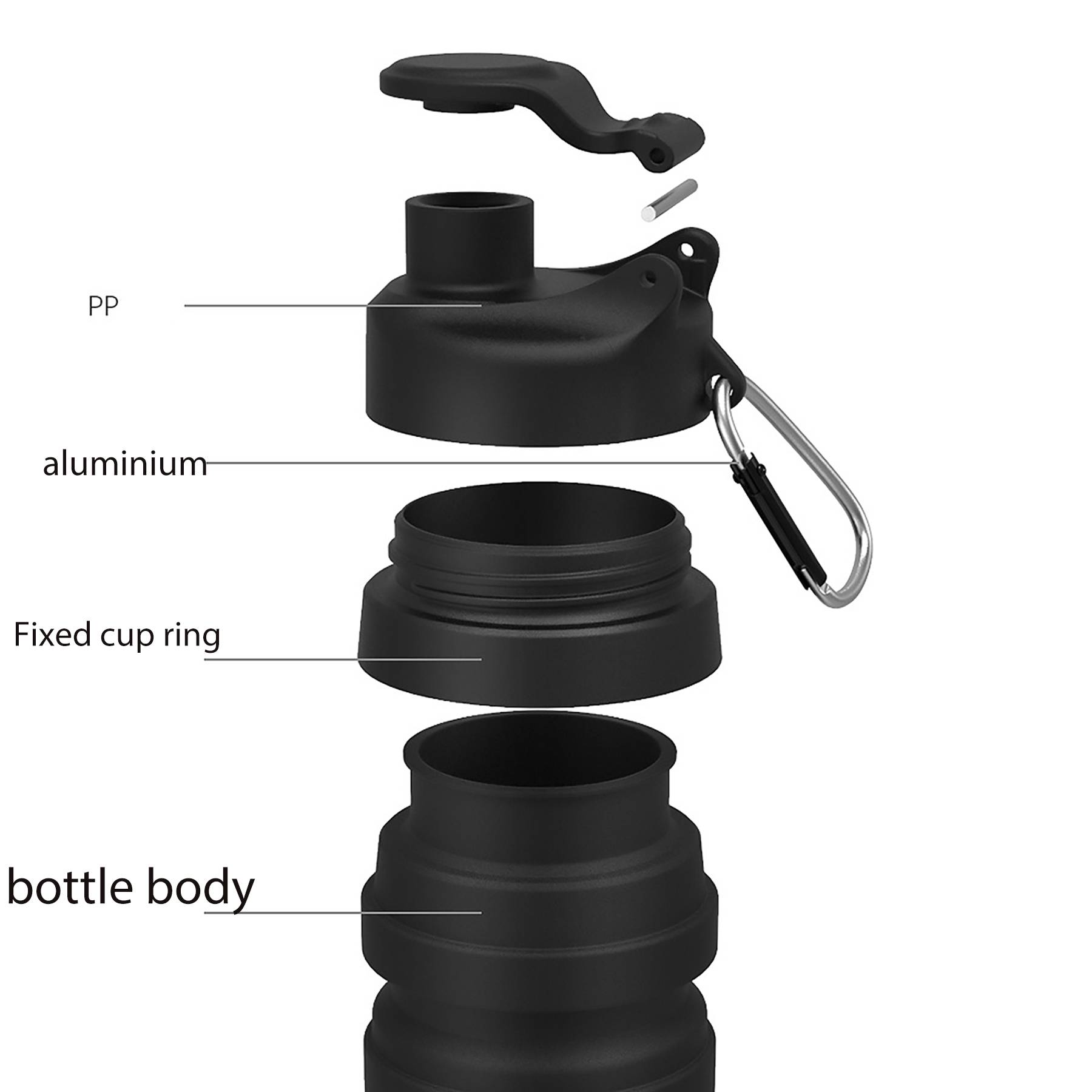 16.6 oz Silicone Foldable Water Bottles for Travel Camping 5
