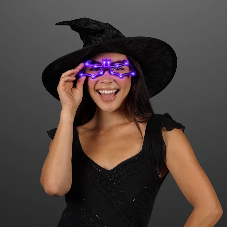 Purple Bat Light Up Eyeglasses, No Lens 4