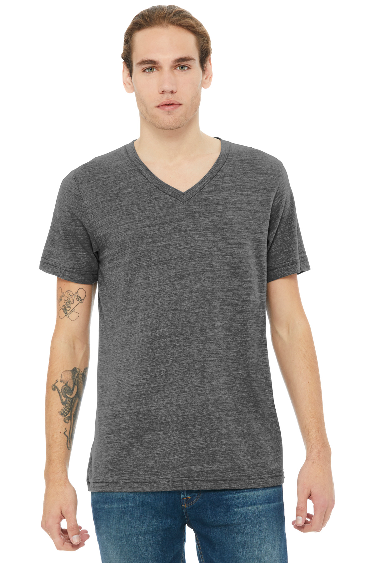 BELLA+CANVAS Unisex Textured Jersey V-Neck Tee BC3655 32