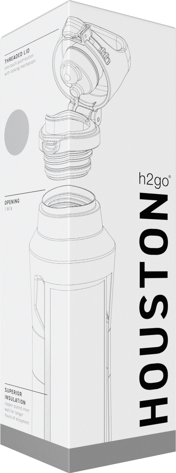 20.9 oz h2go houston, custom water bottle with logo imprint 35