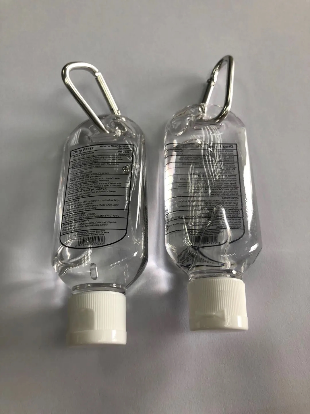 Custom labelled 1.8oz/54ml 75% Carabiner Hand Sanitizer 2