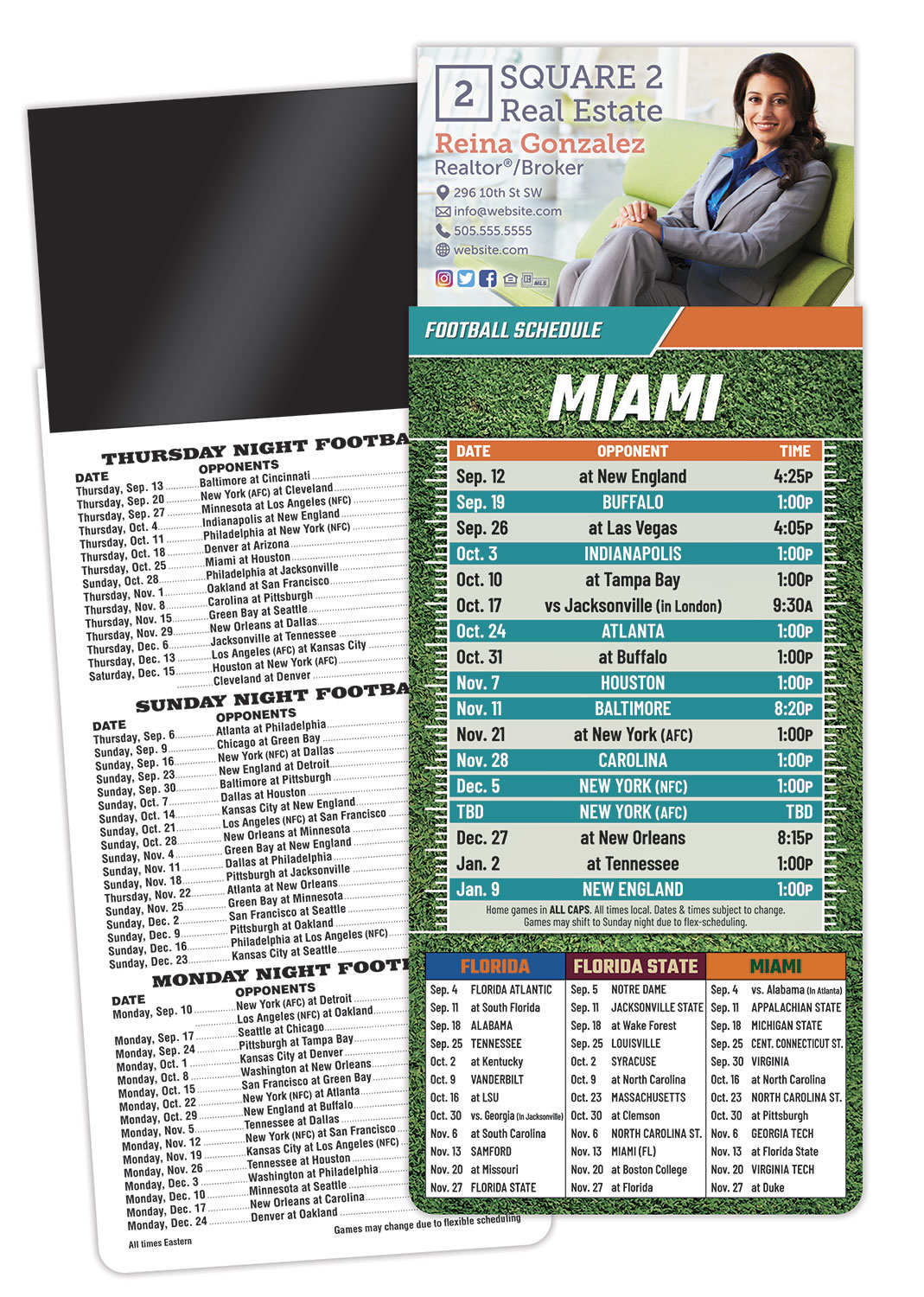 Magna-Card Business Card Magnet Football Schedules (3.5x9) 1