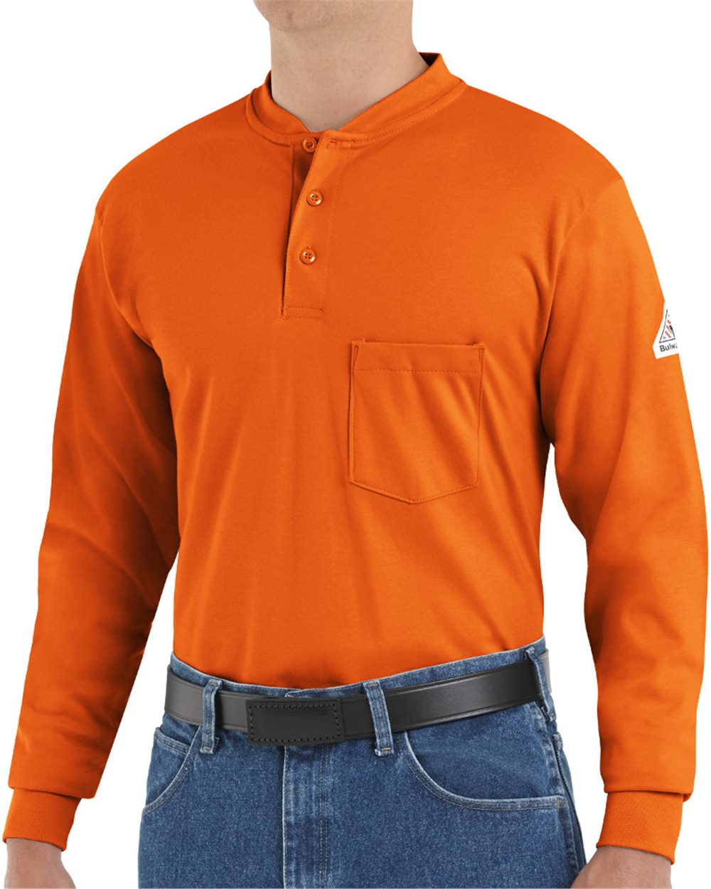 Long Sleeve Tagless Henley Shirt