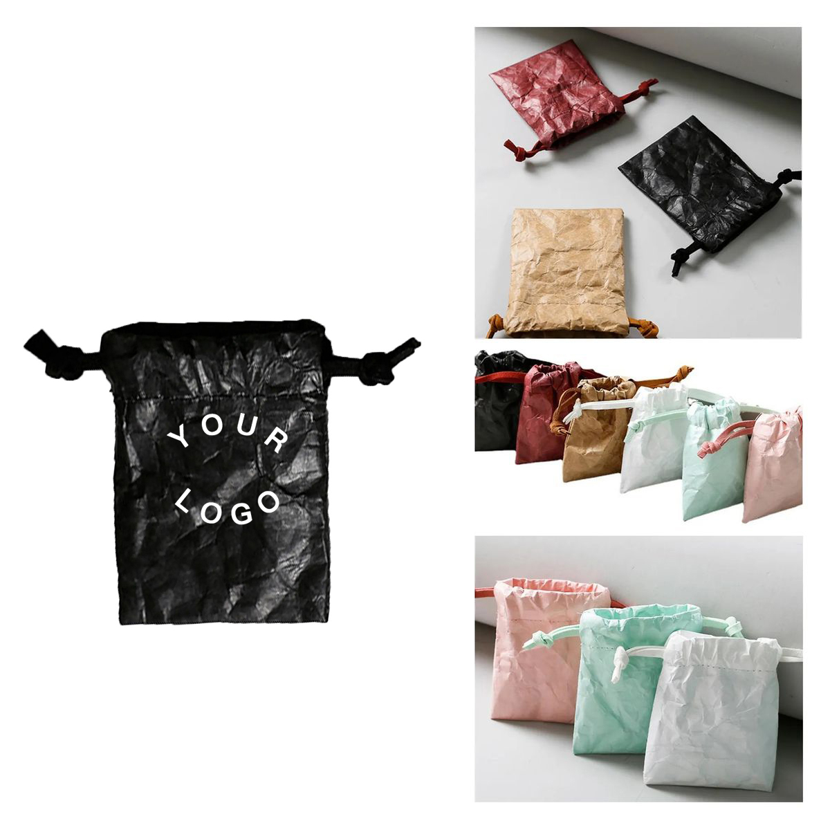 Durable Tyvek Drawstring Bag for Accessories 11