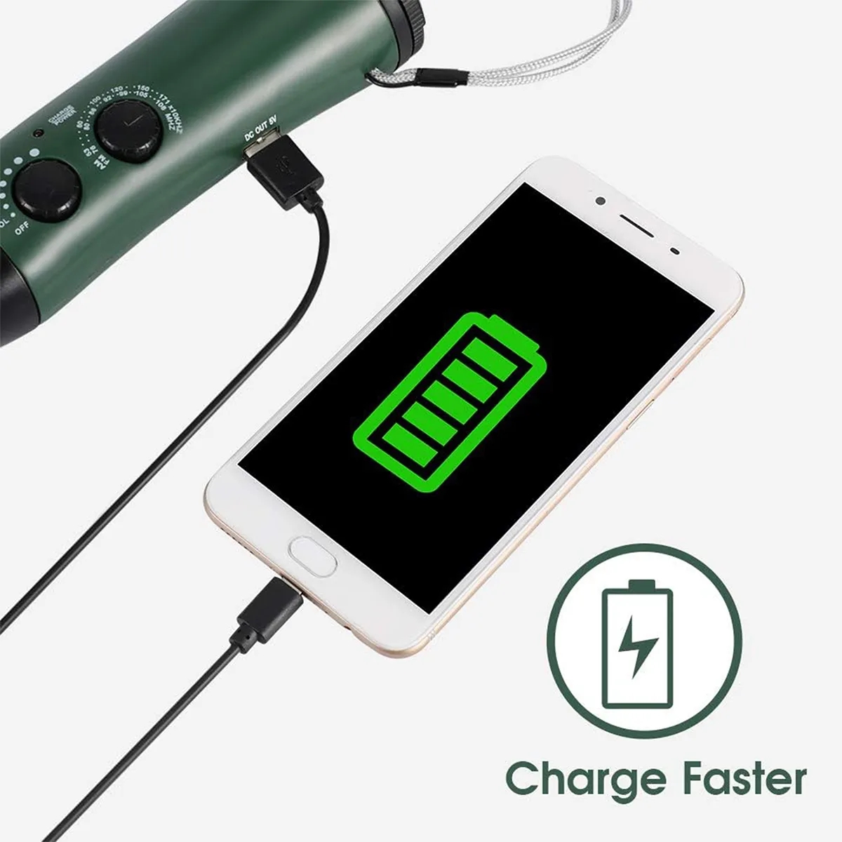 Portable Hand Crank Travel Camping LED Flashlight Radio 4