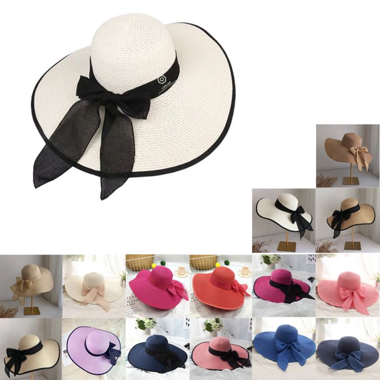 Womens Wide Brim Sun Straw Hat 2