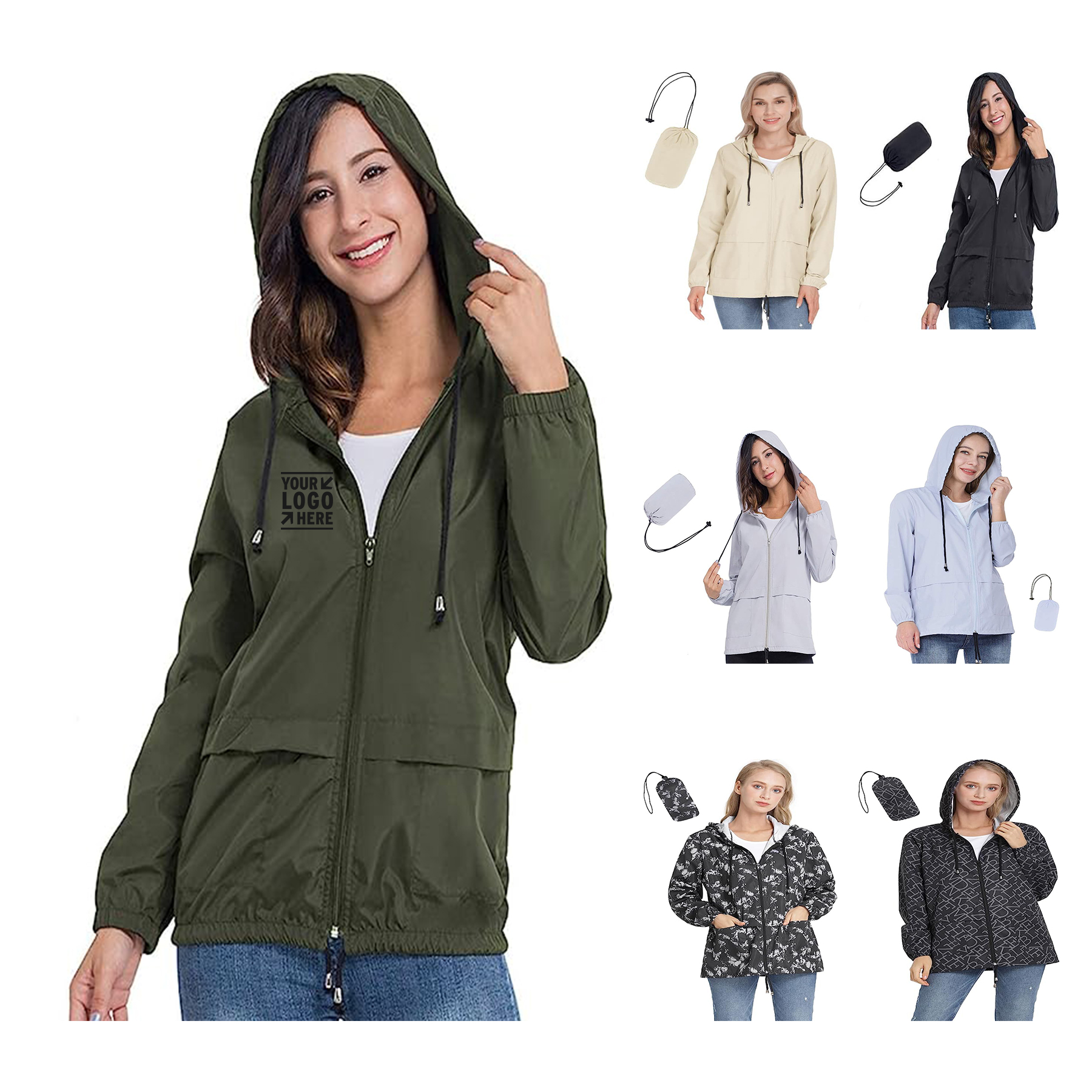 Women Packable Rain Jacket 2