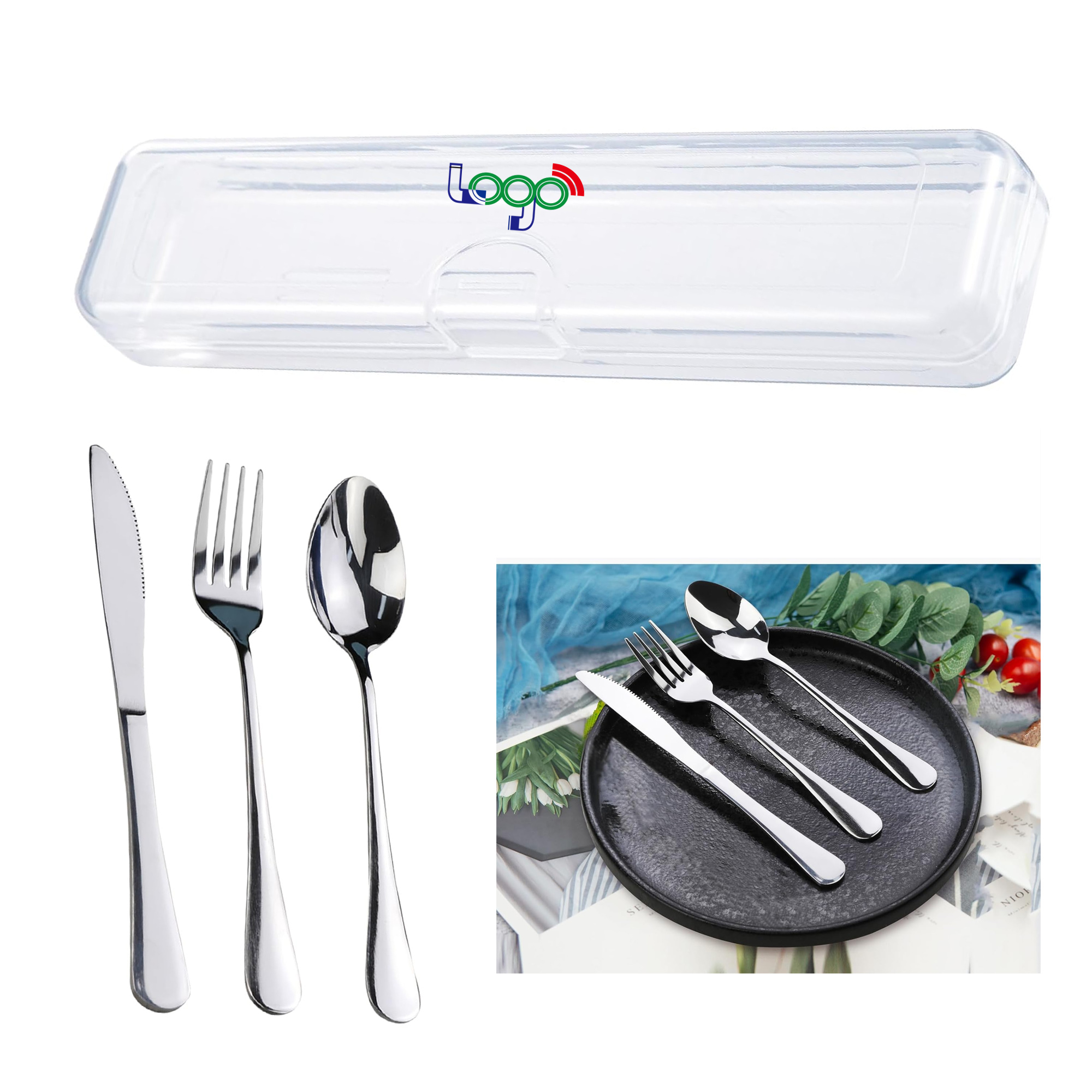 3 Piece Portable Travel Utensils Set With Case 1