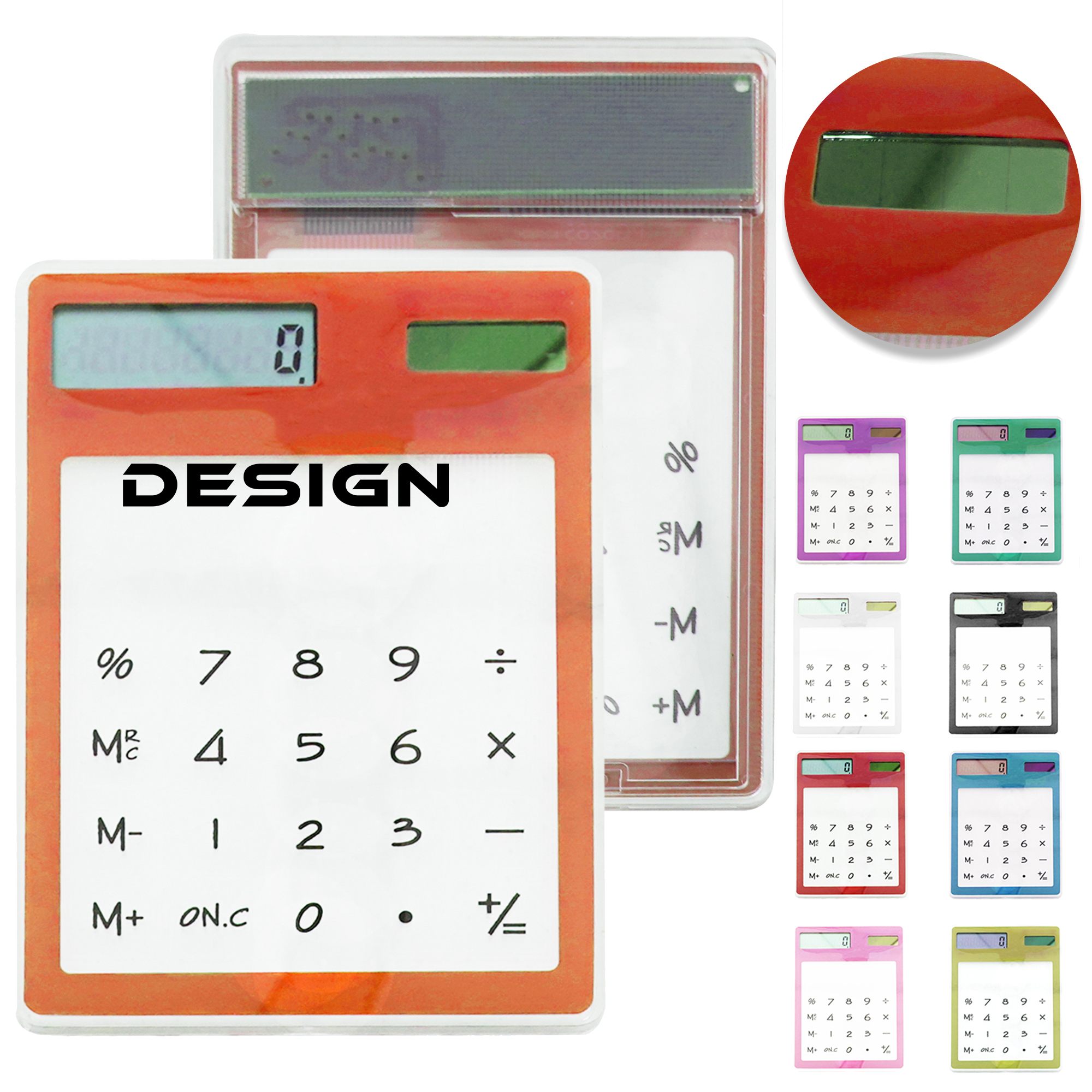 Solar Powered Clear Calculator ?C Slim Portable Style 2