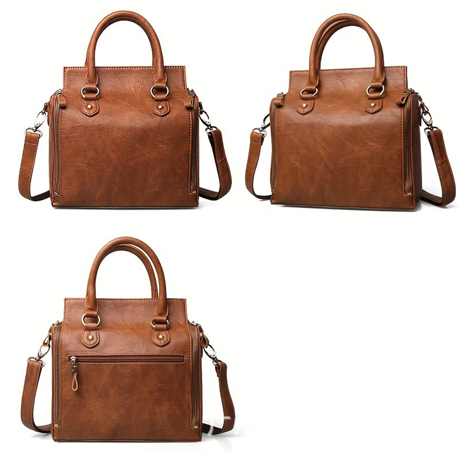 PU Leather Detachable Shoulder Strap Tote Bag, custom tote bag with logo imprint 4