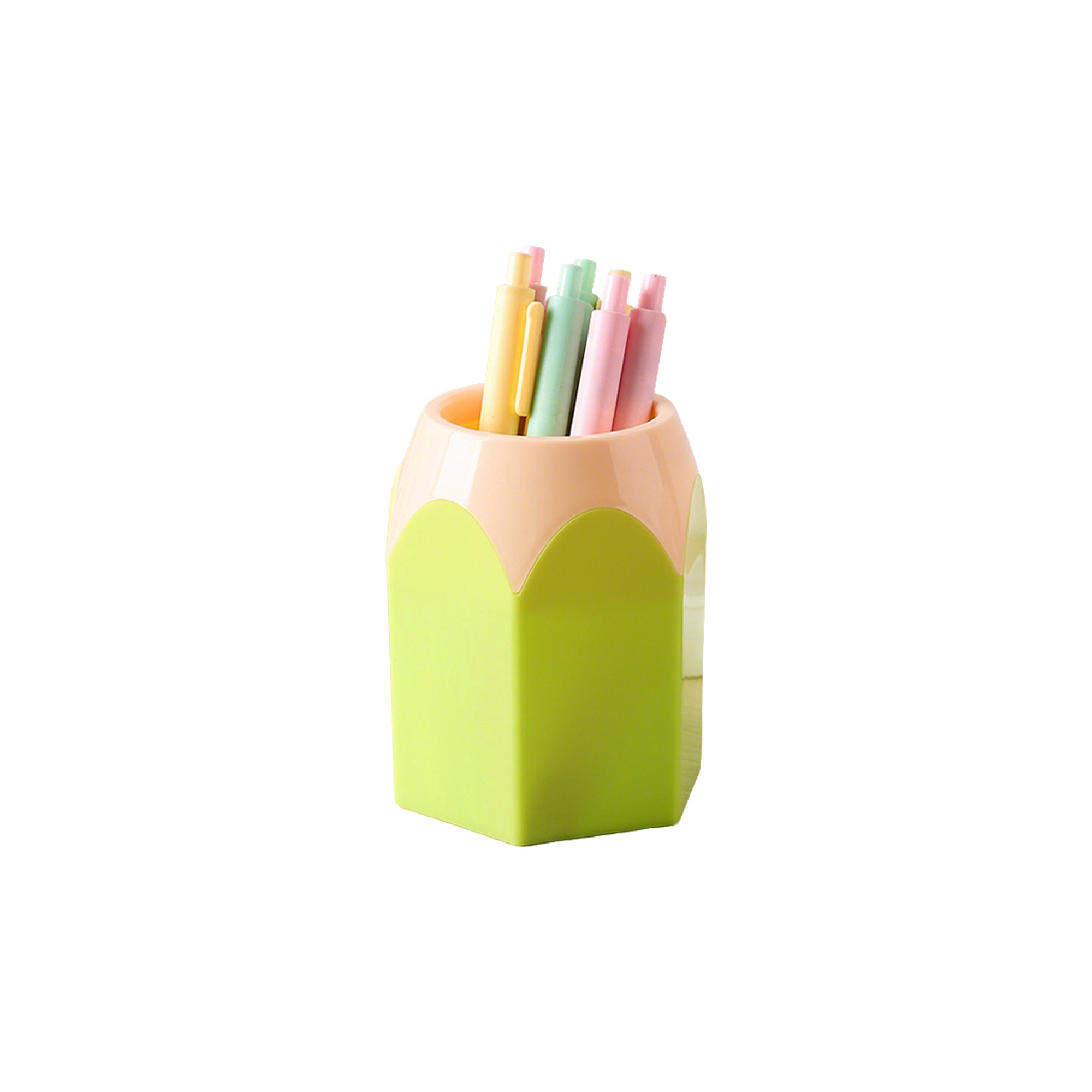 ABS Hexagonal Base Pencil Holder With Contrast Color 3.35" x 2.56" x 4.13" 9