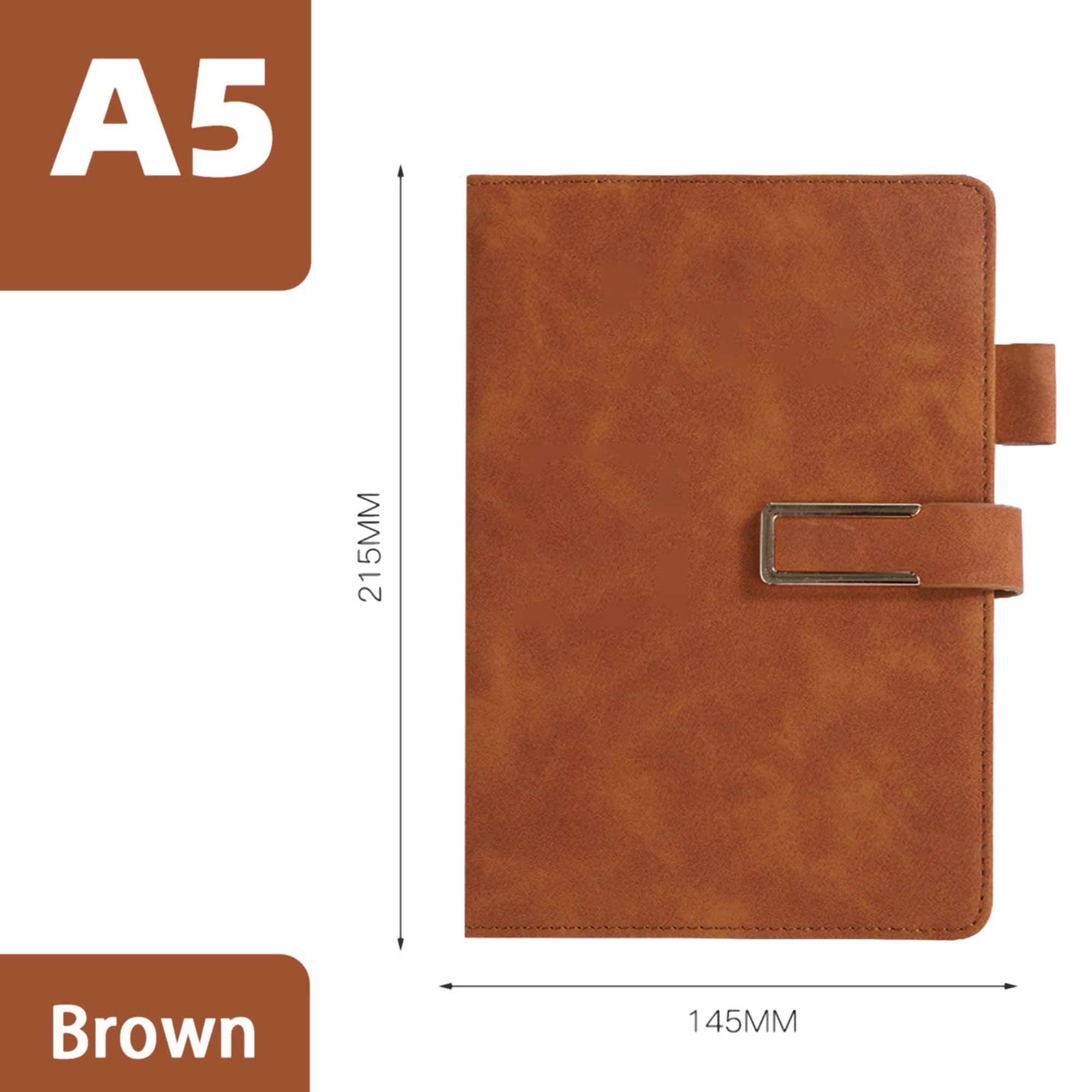 A5 Faux Leather Hardcover Notebook w/Buckle Latch 2