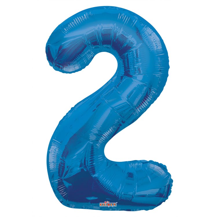 Mylar Number 2 Balloons - Blue 34" 2