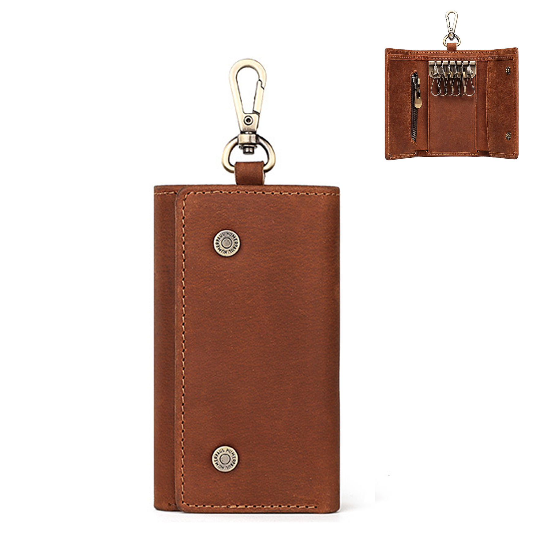 genuine leather keychain wallet 5