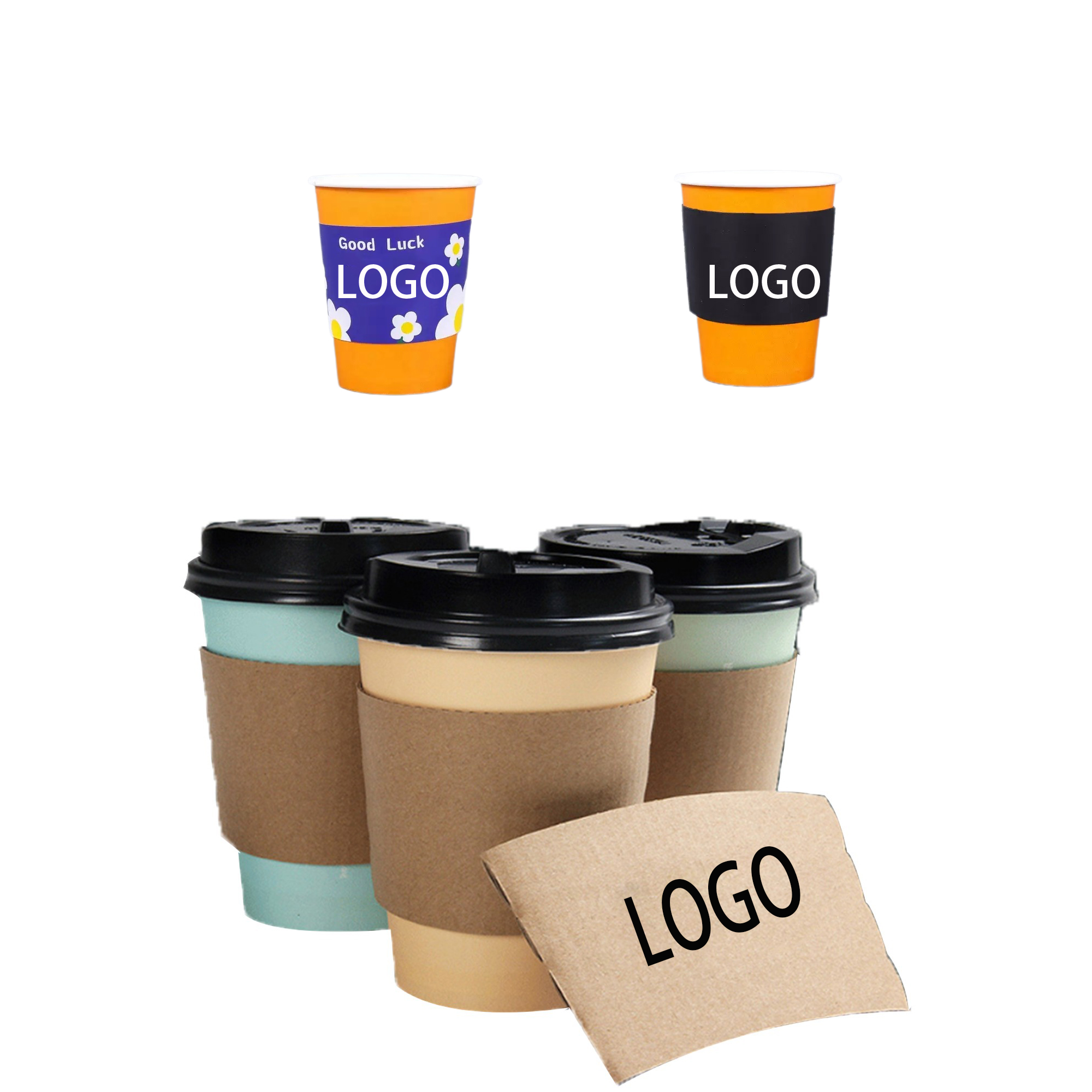 Brown Paper Coffee Cup Cover MOQ 100pcs 2