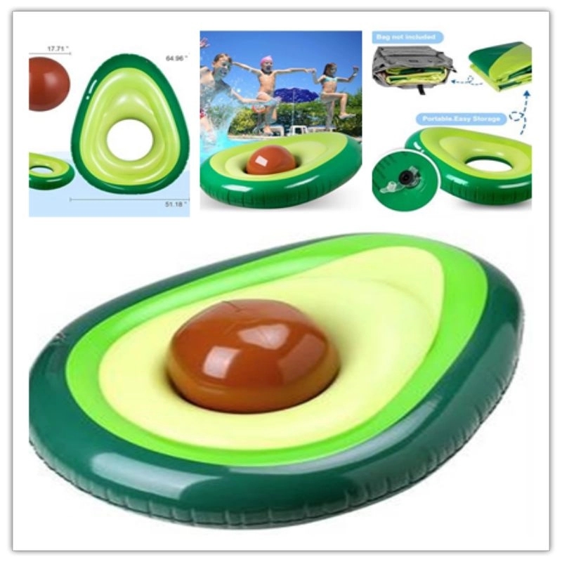 Inflatable Avocado Pool Float With Ball 2