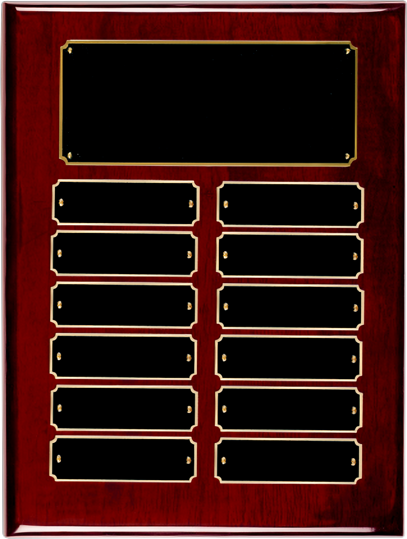 Rosewood Piano Finish 12 Plate Perpetual Plaque (9"x12") 6