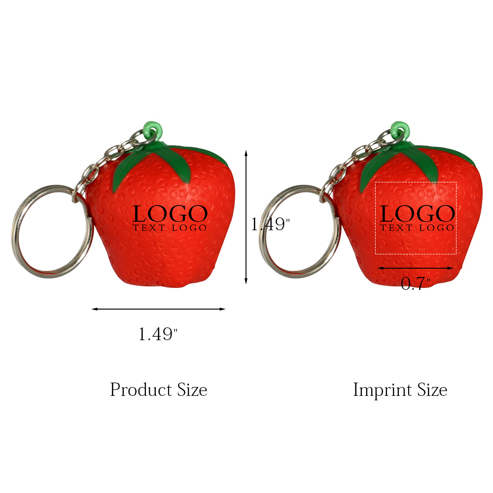 Strawberry Shaped Squeeze Stress Reliever Keychain 5