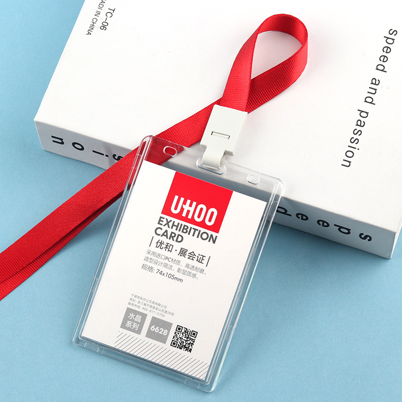 Acrylic Transparent ID Card Badge Holder with Lanyard 9
