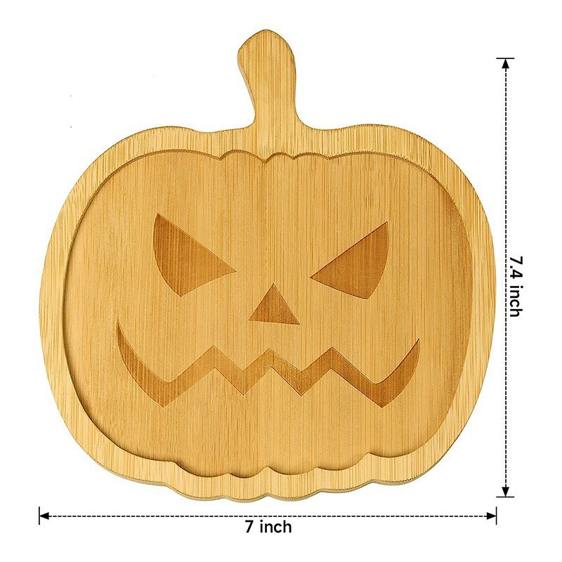 Halloween Pumpkin Decor Cheese Board Serving Tray 3