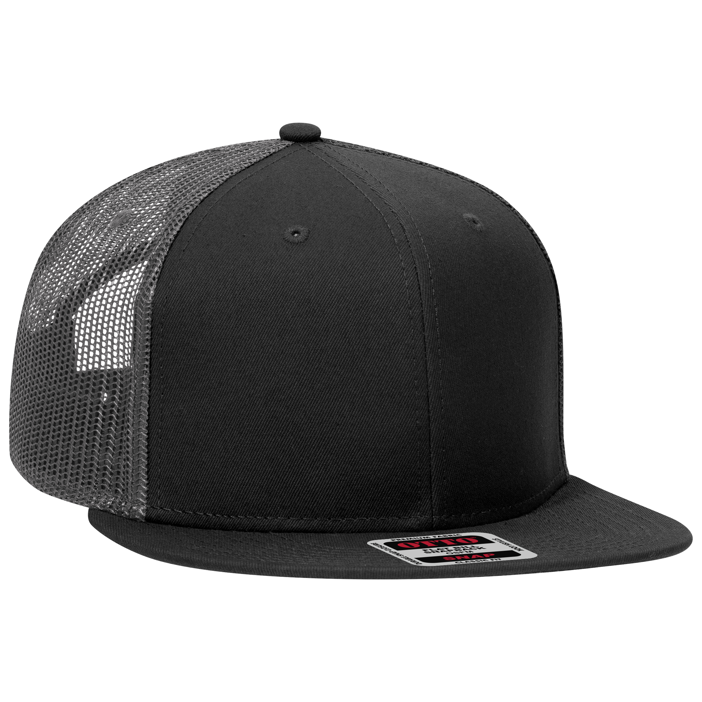 OTTO CAP® OTTO SNAP 6 Panel Pro Style Mesh Back Trucker Snapback Hat 24