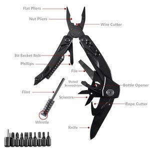 Compact Multi Tools Pliers With Flint Bits Set for Outdoor Adventures 4