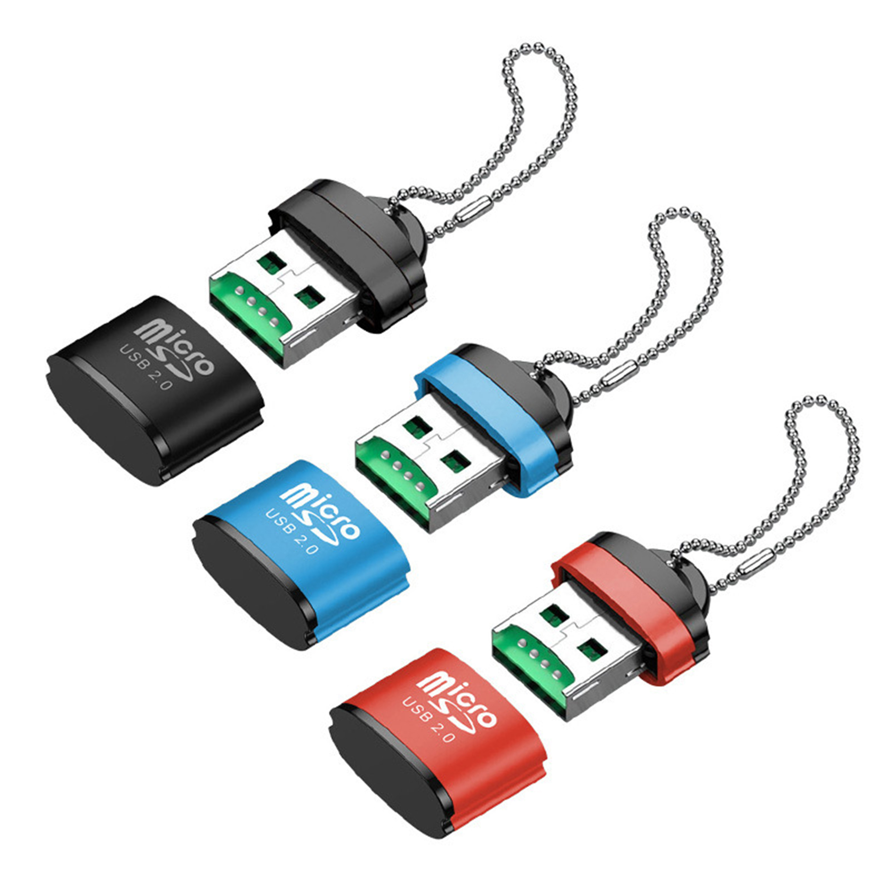 Mini USB TF Card Reader with Keychain 4