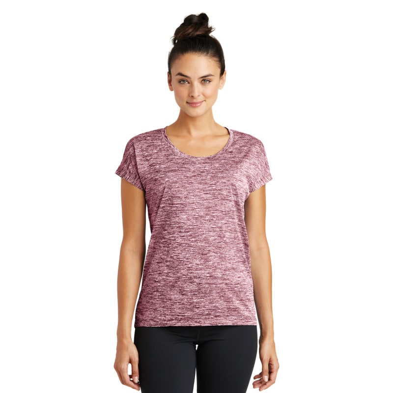 Sport-Tek Women's PosiCharge Electric Heather Sporty Tee. 4