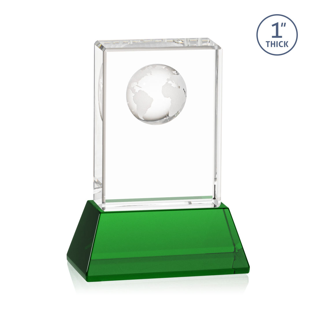 Ambassador Globe Award on Base - Green 3