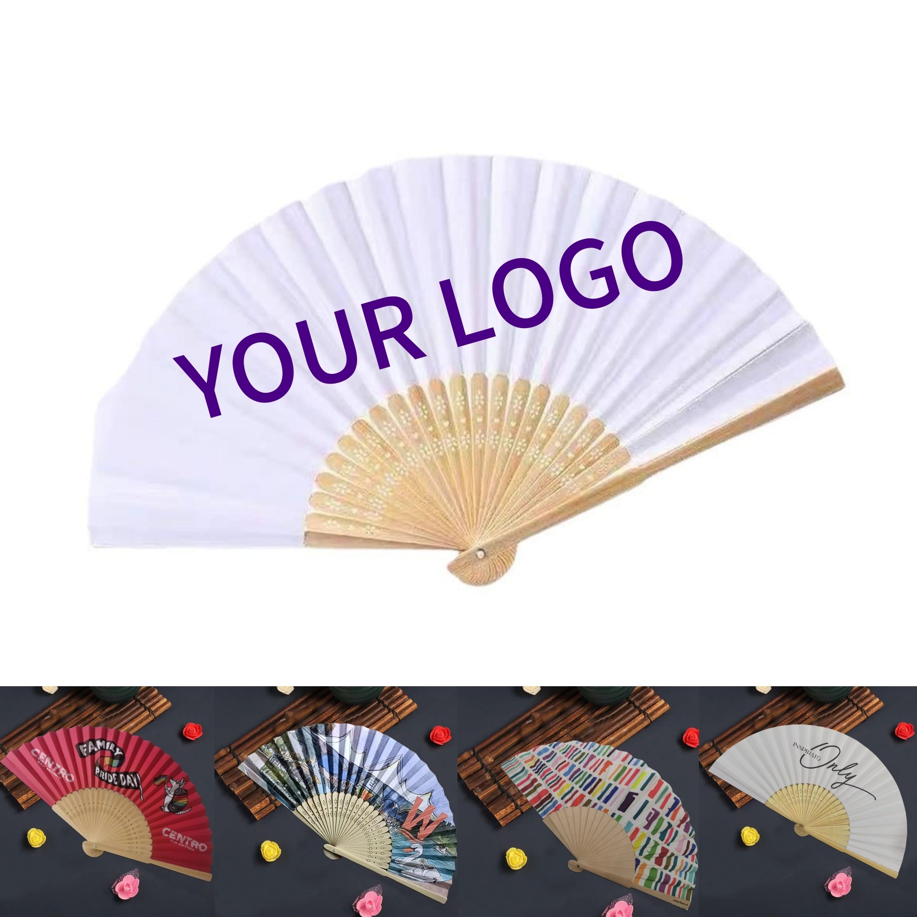 Full Color Custom Folding Bamboo Hand Fan