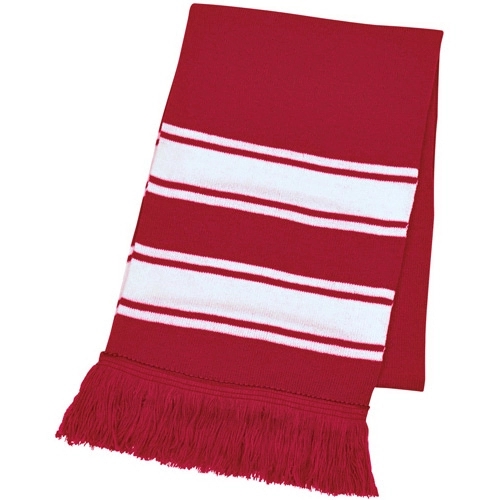 Two Tone Knit Scarf With Fringe 8