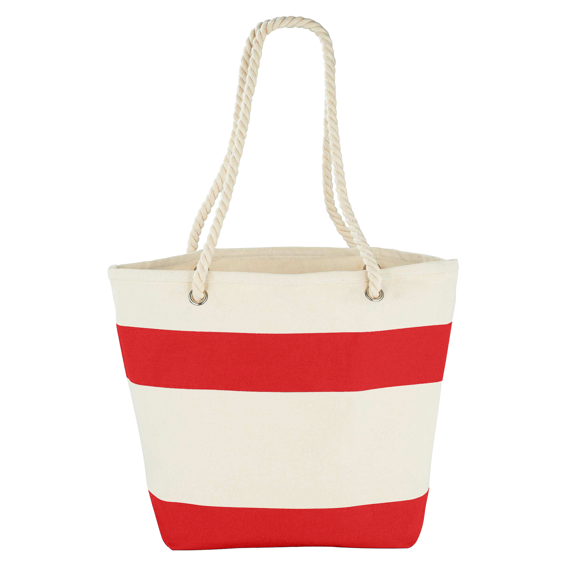 12oz Cotton Canvas Capri Stripes Shopper Tote With Rope Handle 6